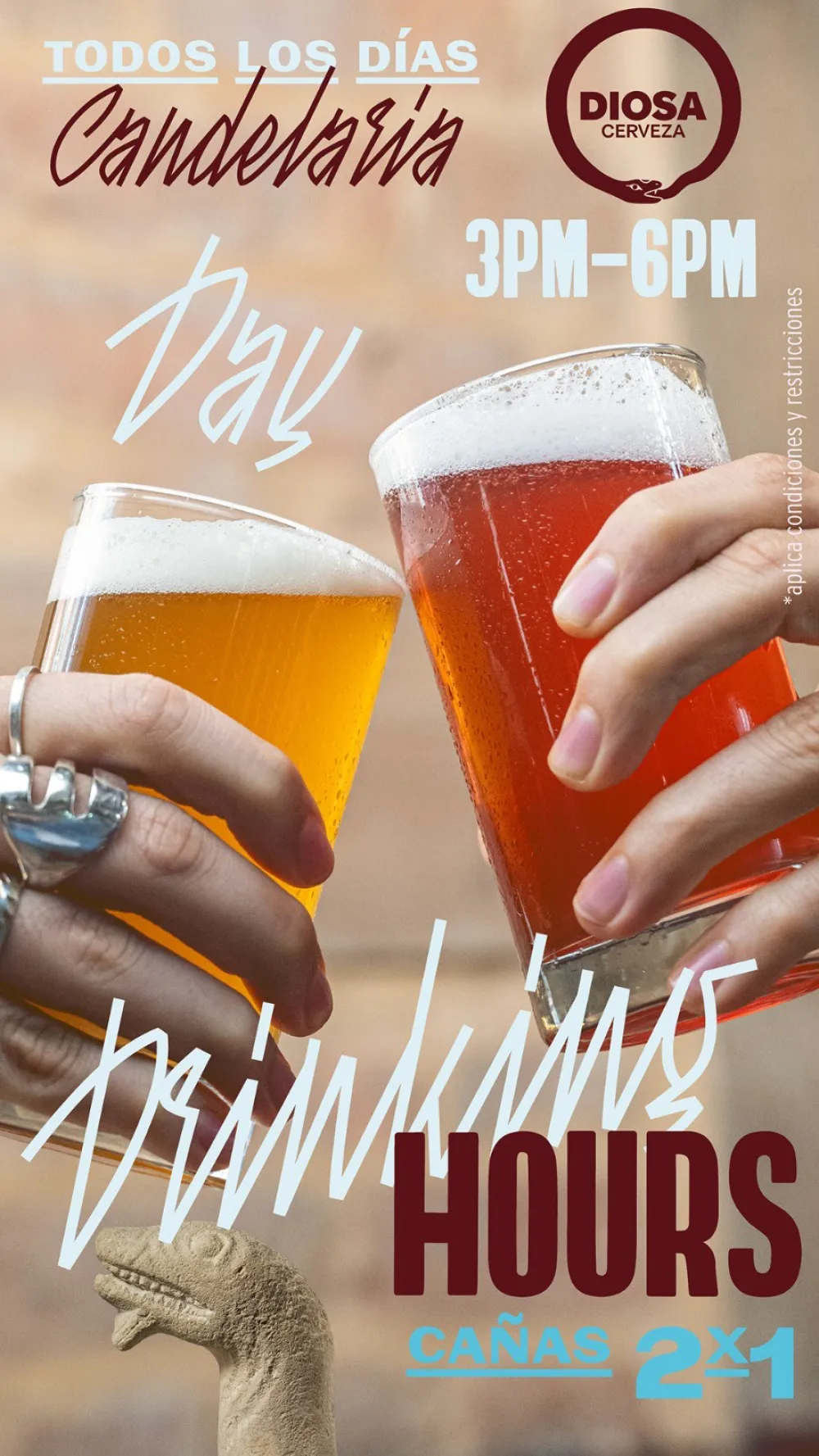 2x1 en cañas de Diosa Cerveza Candelaria