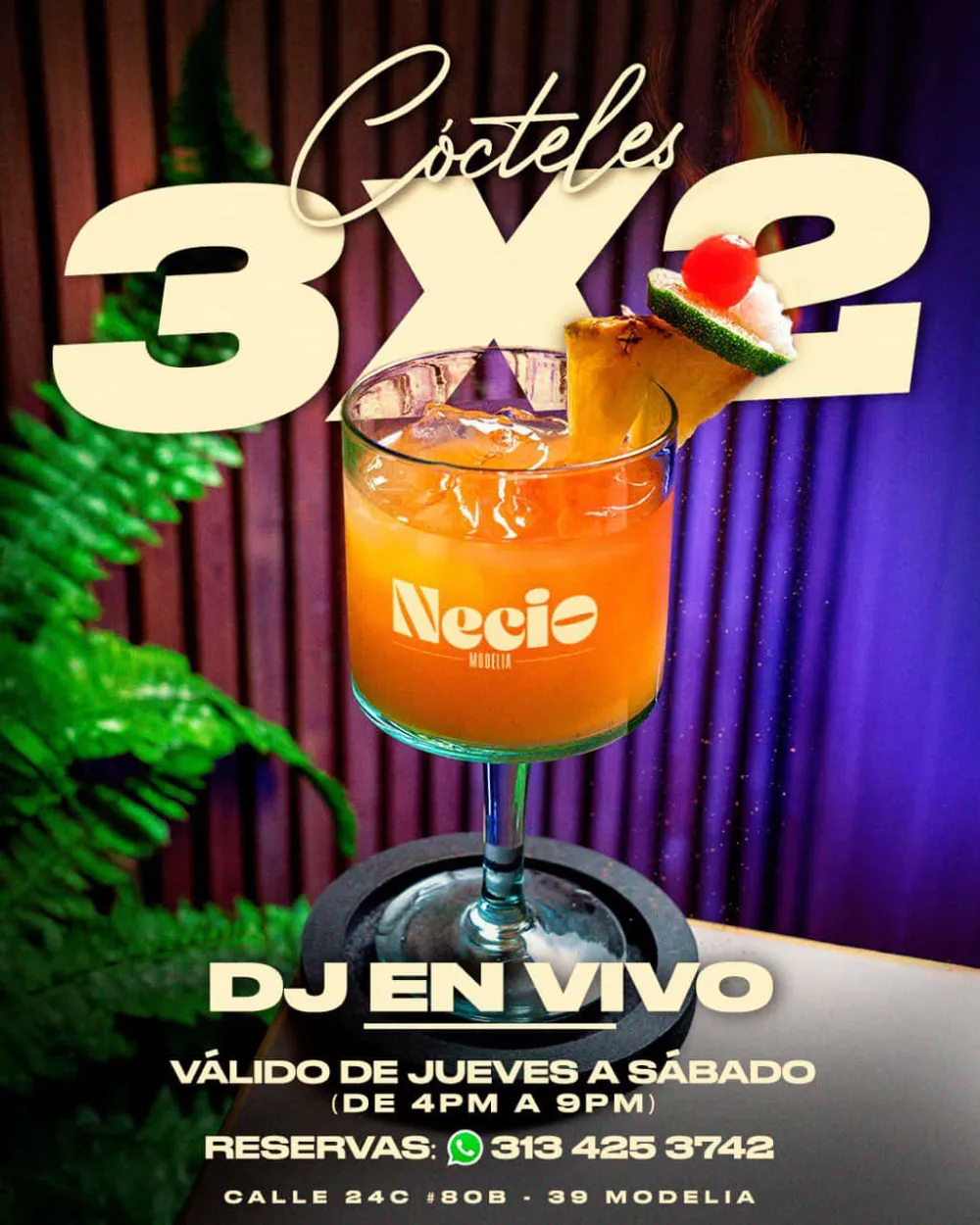  3 cócteles por el precio de 2 