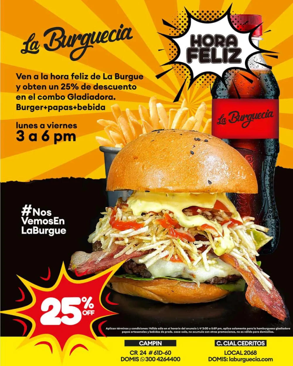 🍔 ¡HORA FELIZ EN LA BURGUECIA!
